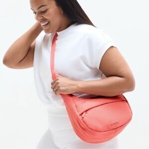 ATHLETA All About Small Crossbody Hobo Purse Mimosa Pink NWT